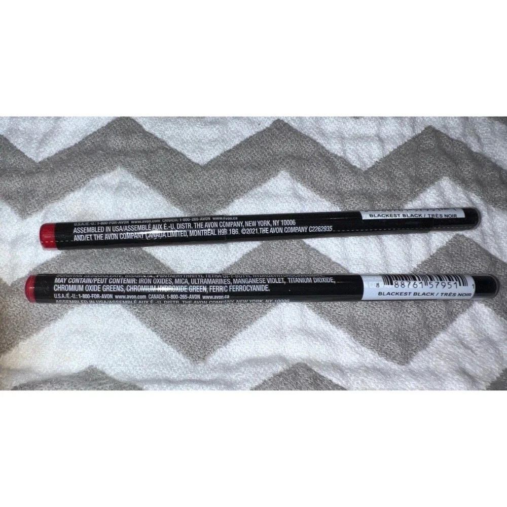 Avon fmg Glimmer Eyeliner BLACKEST BLACK Retractable Set Lot of 2 FAST SHIPPING